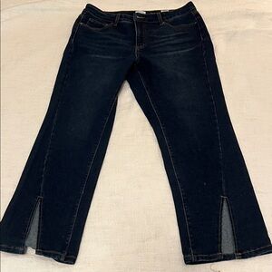Time and Tru Dark Blue Flare Jeans with Front Leg Slits. Sz 10r NWOT